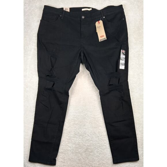 Levis Sculpt 711 Skinny Jeans Womens 24W Black Hypersoft Stretch Mid Pants New - Picture 1 of 13